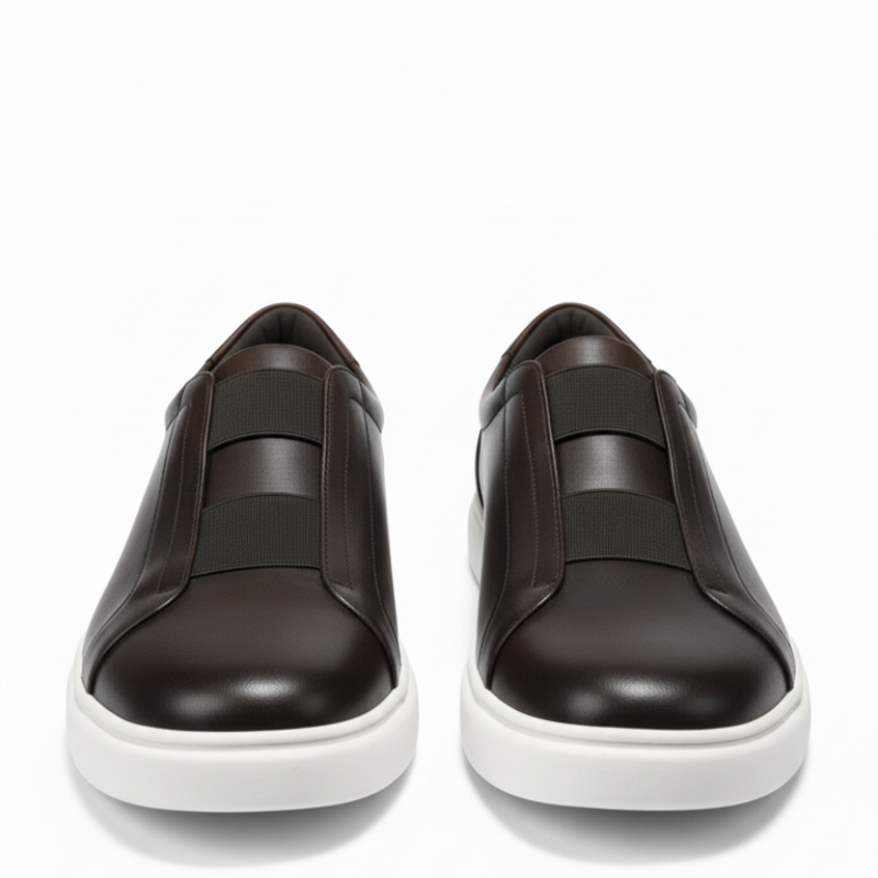 Vittorio Glide Double Stitch Men's Leather Slip-On Sneakers