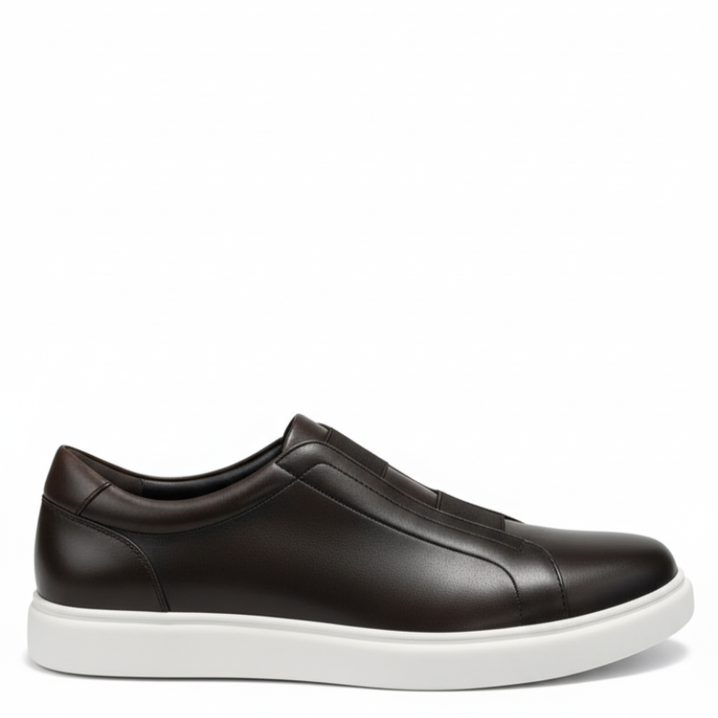 Vittorio Glide Double Stitch Men's Leather Slip-On Sneakers