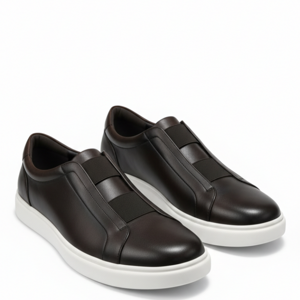 Vittorio Glide Double Stitch Men's Leather Slip-On Sneakers