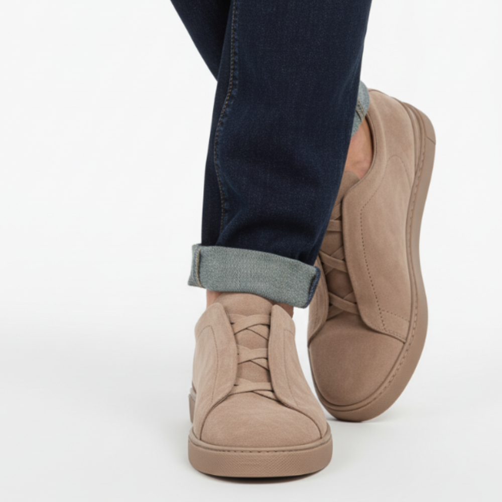 Vittorio Veil Tripple Stitch Suede Slip-On Sneakers