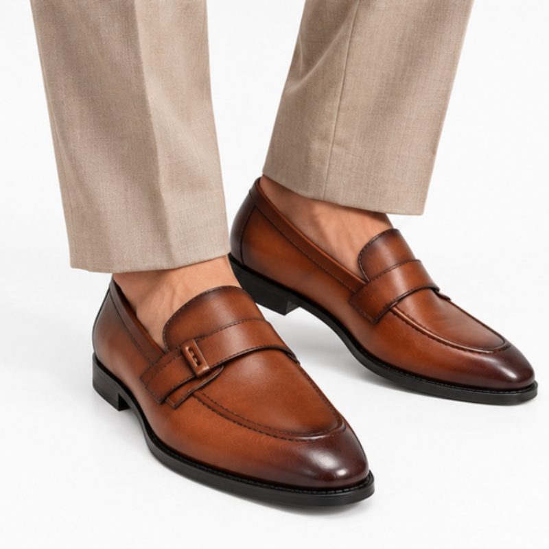 Wesley Buckle Leather Loafers