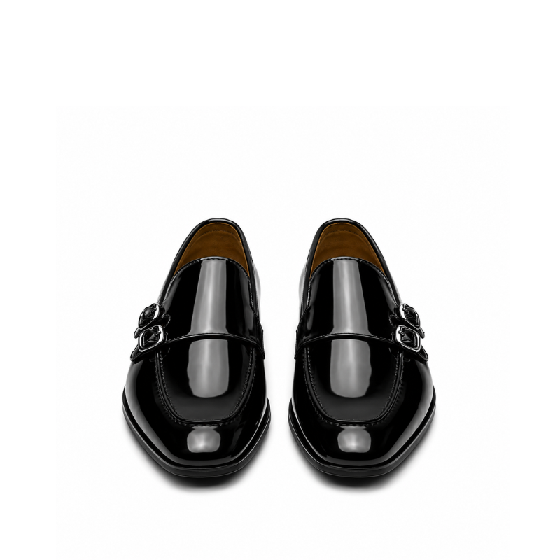 Wesley Double Monk Straps Patent Leather Loafers