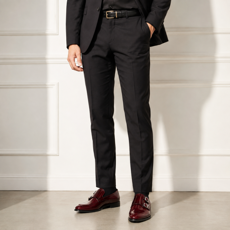 Wesley Double Monk Straps Patent Leather Loafers