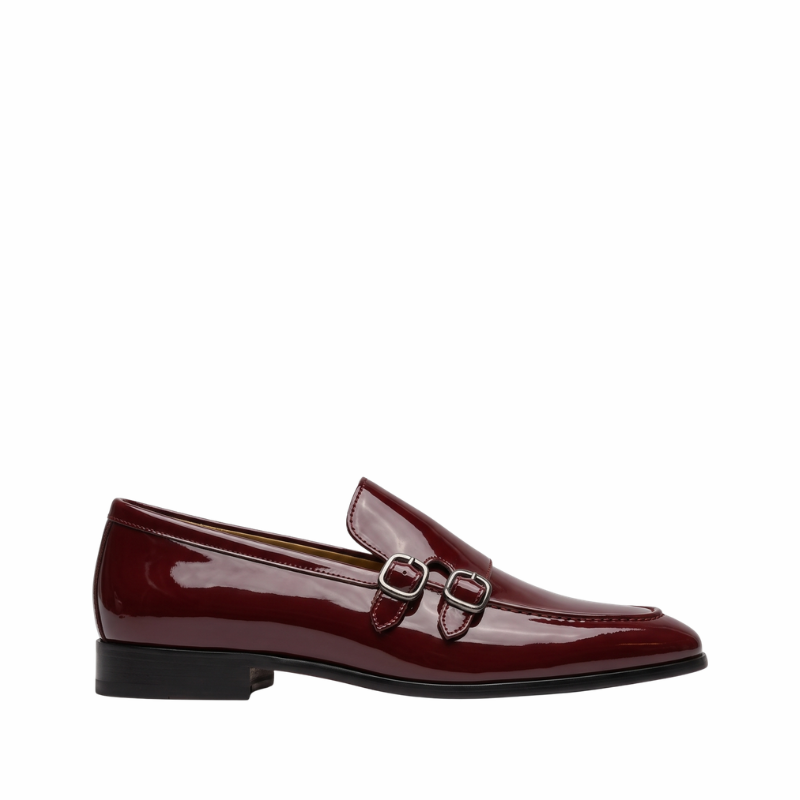 Wesley Double Monk Straps Patent Leather Loafers