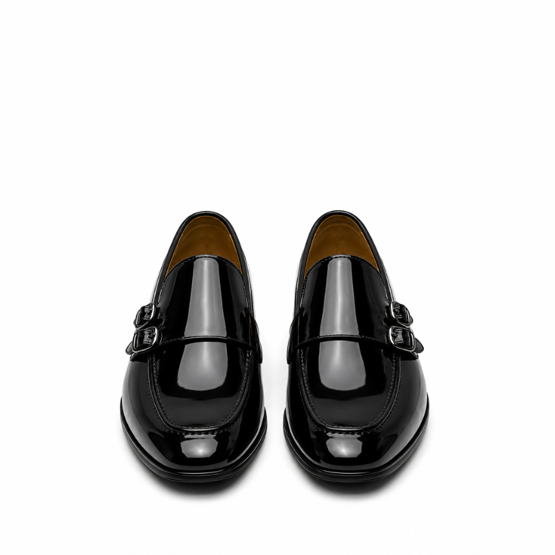 Wesley Double Monk Straps Patent Leather Loafers