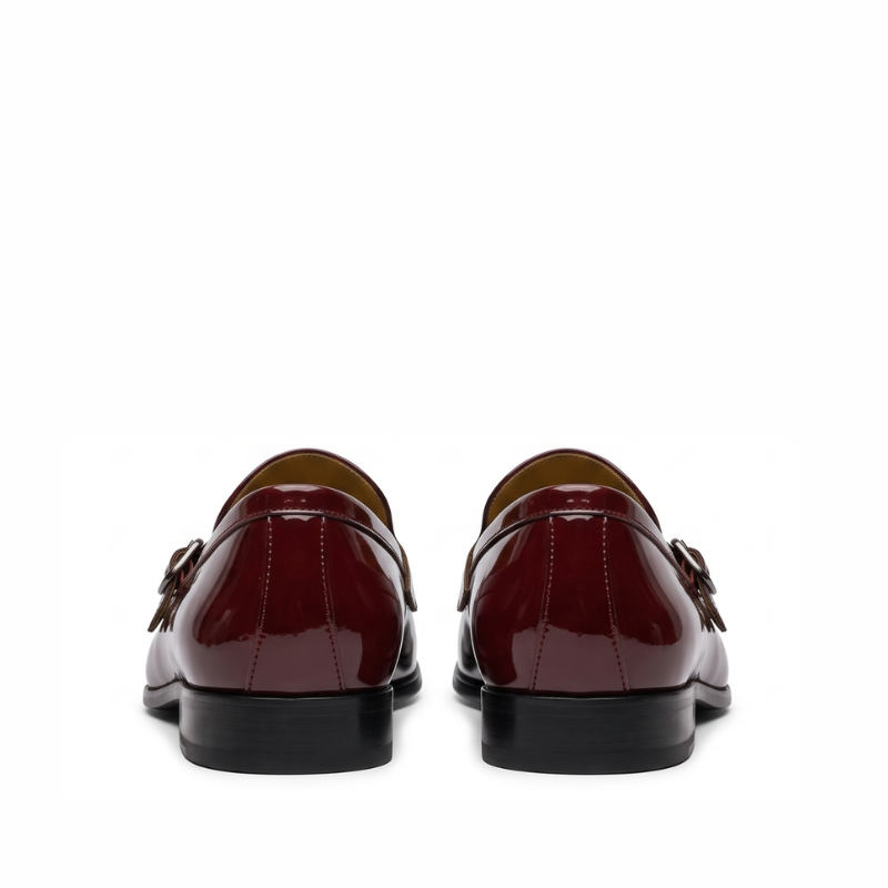 Wesley Double Monk Straps Patent Leather Loafers