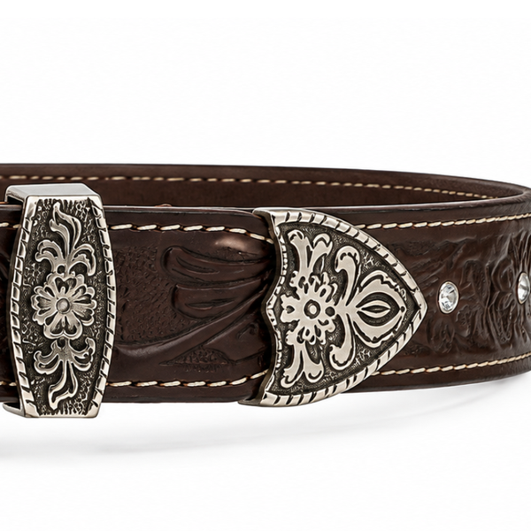 Western Floral Silver Belt