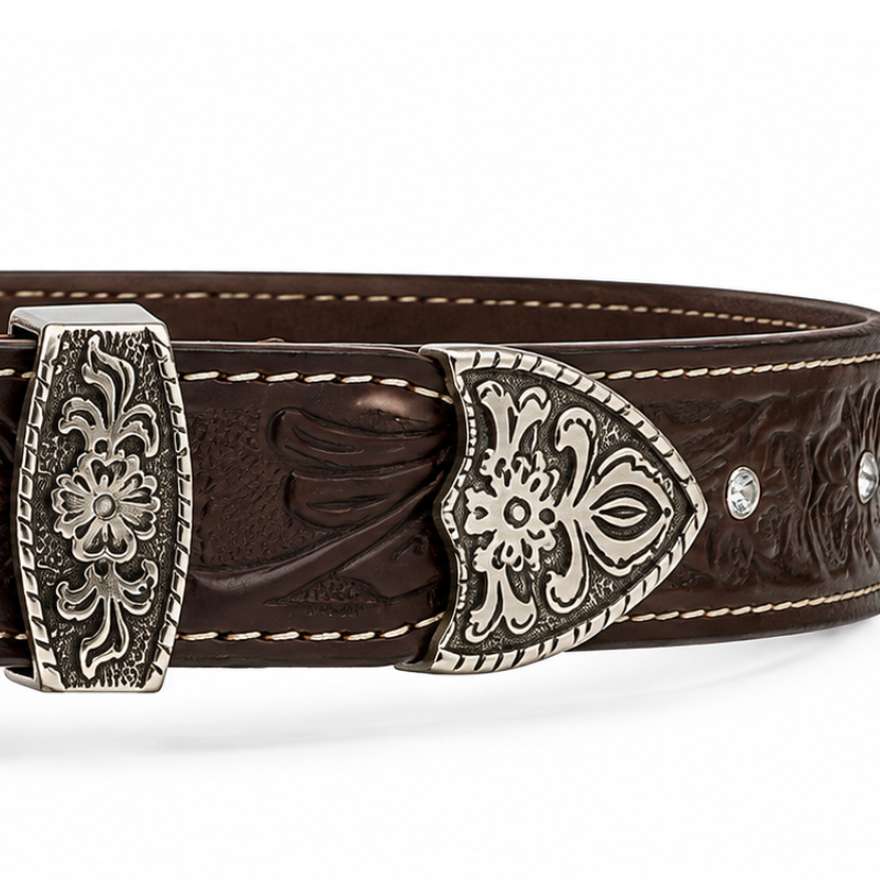 Western Floral Silver Belt