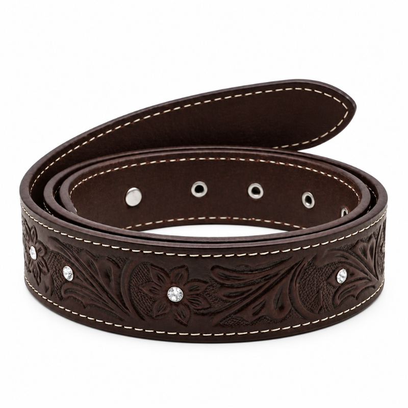 Western Floral Silver Belt