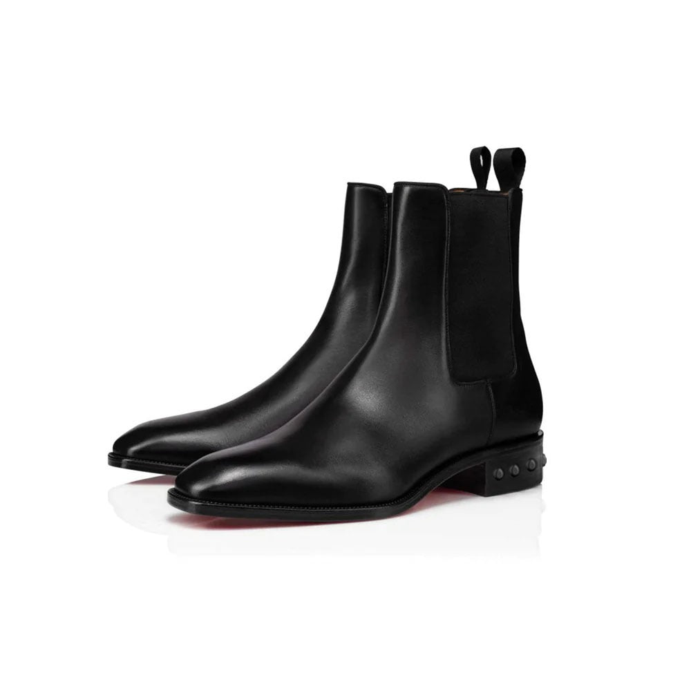 Coal Leather Chelsea Boots