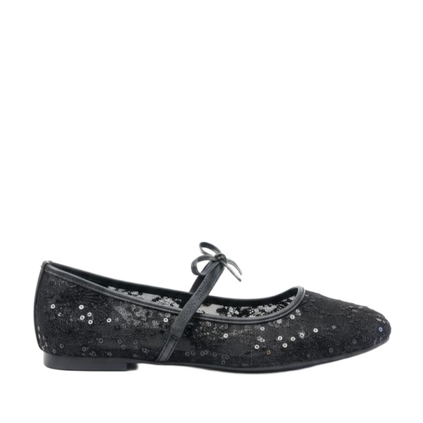 Midnight Lace Sequin Mary Jane Flats