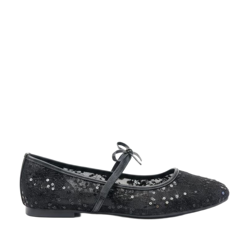 Midnight Lace Sequin Mary Jane Flats