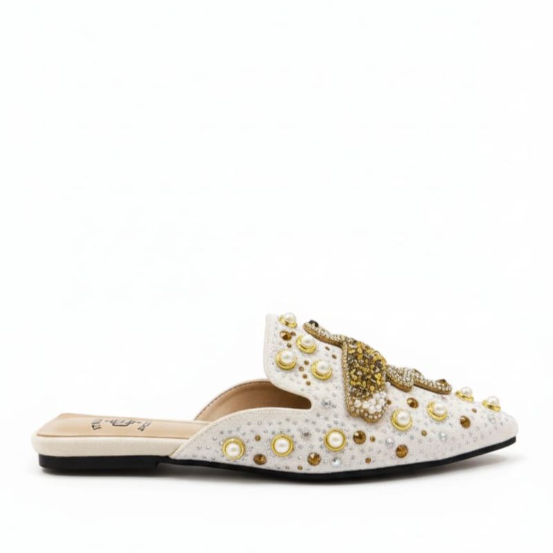 Royal Ivory Pearl Embellished Mule