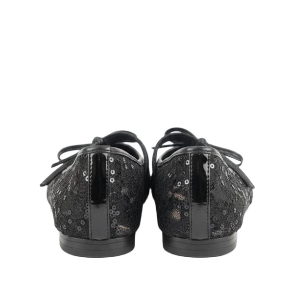 Midnight Lace Sequin Mary Jane Flats
