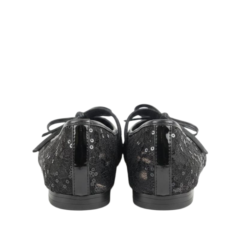 Midnight Lace Sequin Mary Jane Flats
