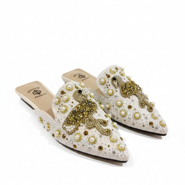 Royal Ivory Pearl Embellished Mule