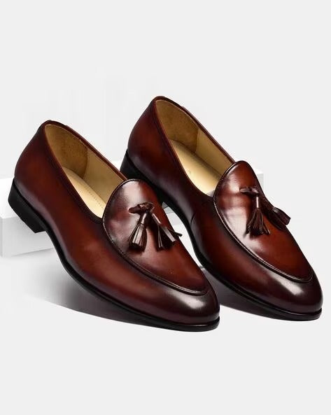 Penny Leather Slip-On Tassel Loafers