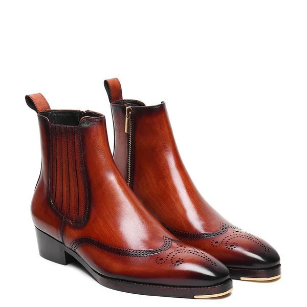 Patina Mirror Glossed zip Boot