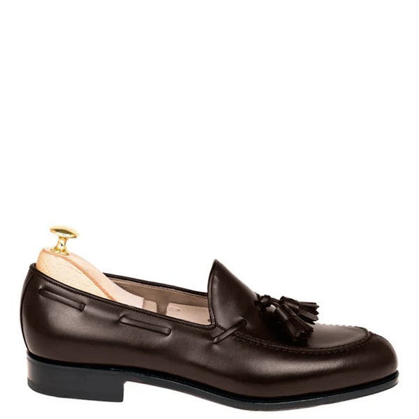 Aurora Leather Tassel Loafer - Brown