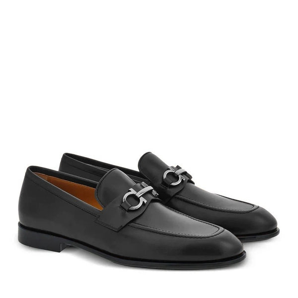 Penny Plaque Leather Loafers - Brown