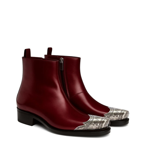 Men s Rev Up Boot with Silver Toe - Wine