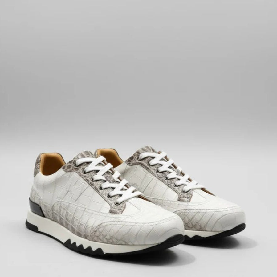 Italian croco leather sneakers