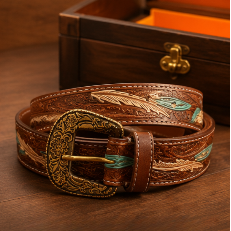 Wildflower Canyon Western Leather Belt