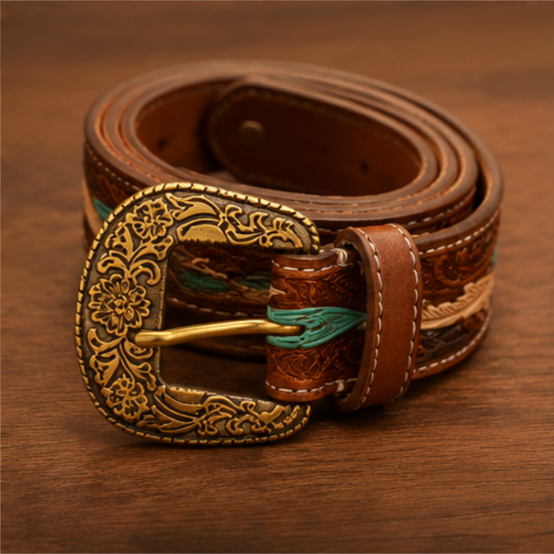Wildflower Canyon Western Leather Belt