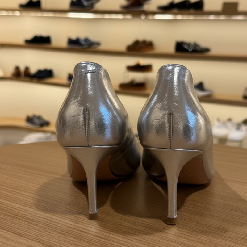 Luxe Metallic Pointed Stiletto Pump Heel