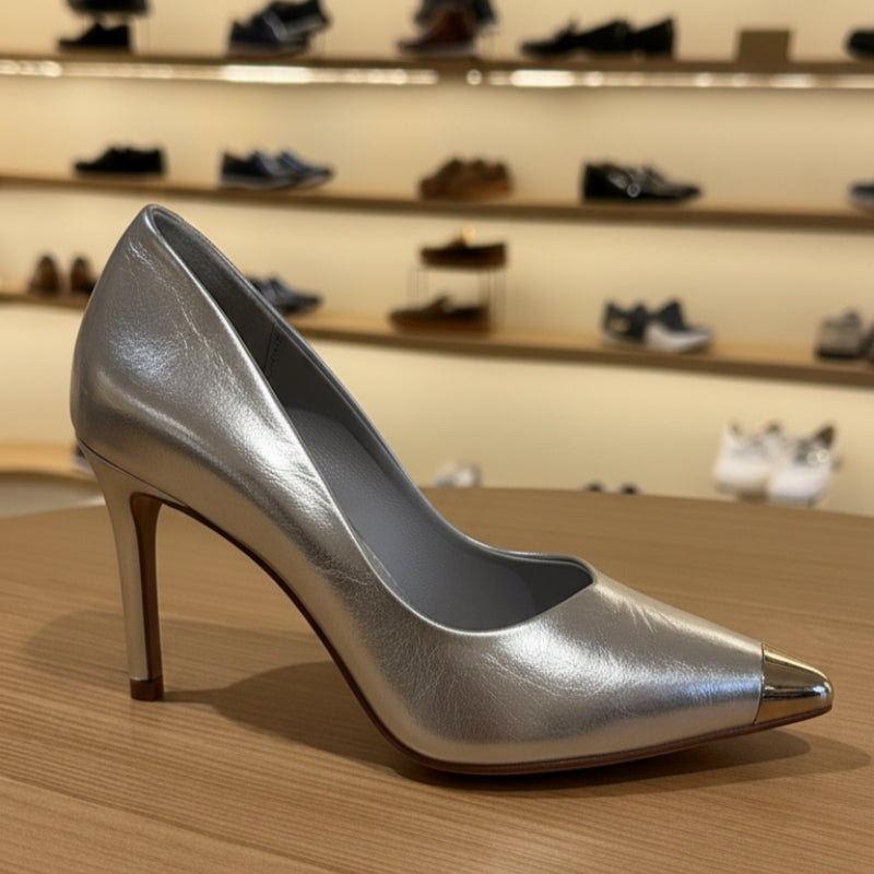 Luxe Metallic Pointed Stiletto Pump Heel