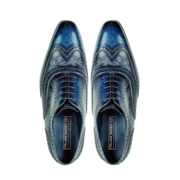Wingtip Oxford Brogue Shade Shoes - Blue