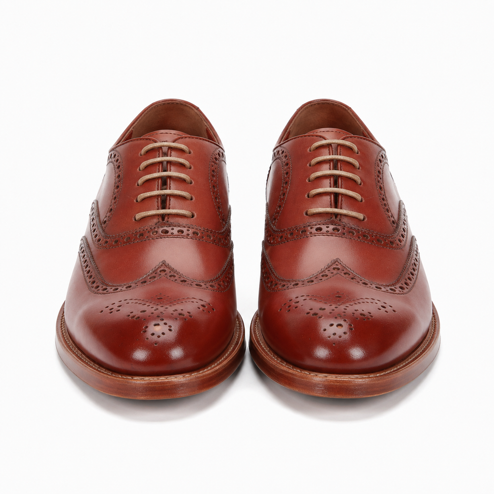 Wingtip Oxford Leather Lace Up Shoes