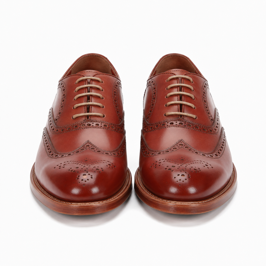 Wingtip Oxford Leather Lace Up Shoes