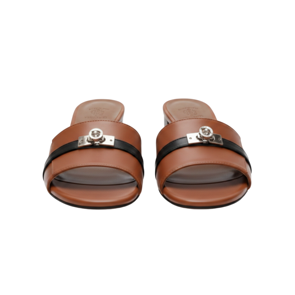 Women's  Leather Luxury Comfort Blocks Sandals