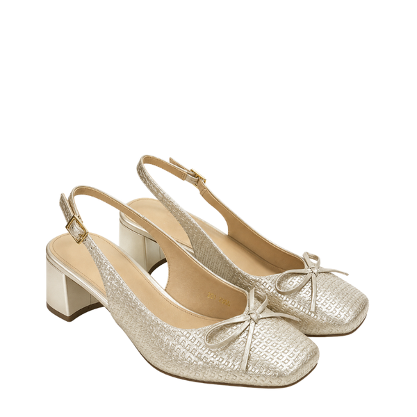 Women's Champagne Slingback Block Heels