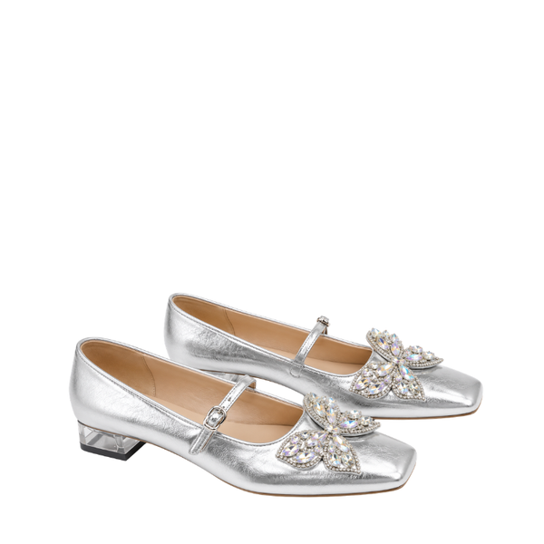 Women's Italian Luxe Crystal Bow Mary Jane Sandal