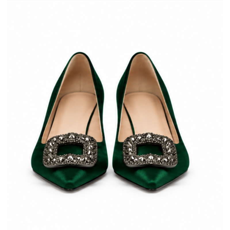 Women's Ruby Crystal Buckle Stiletto Pump Heels