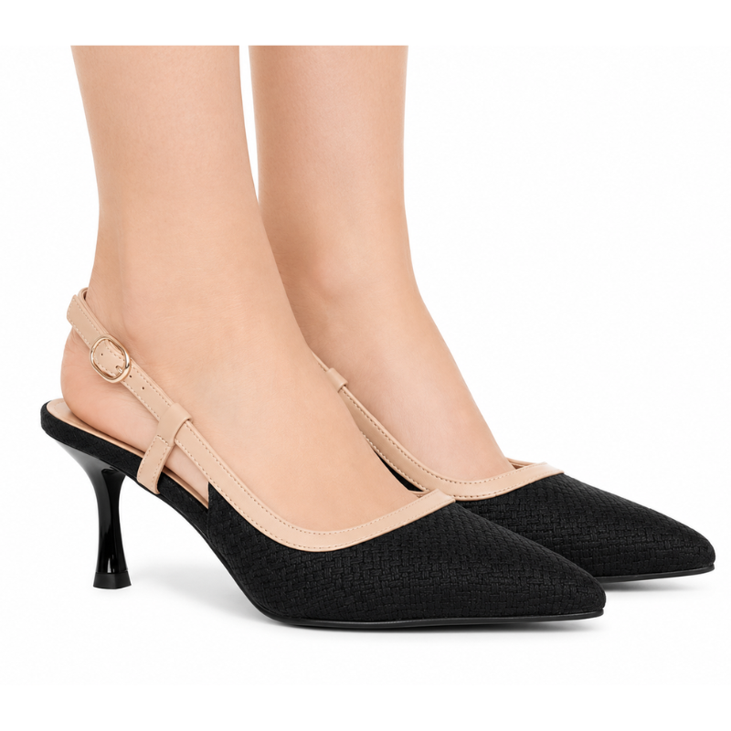 Women's Woven Slingback Stiletto Heels