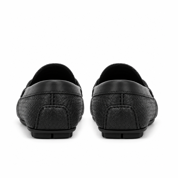 Woven-Texture Horsebit Driving Loafer
