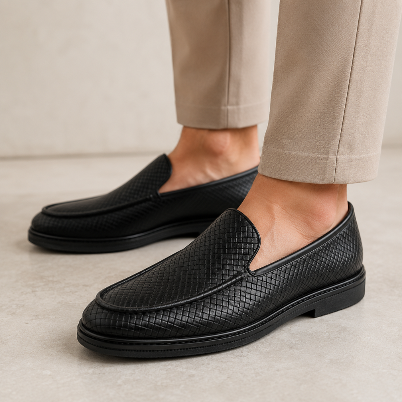 Woven Ignite Textured Leather Loafer