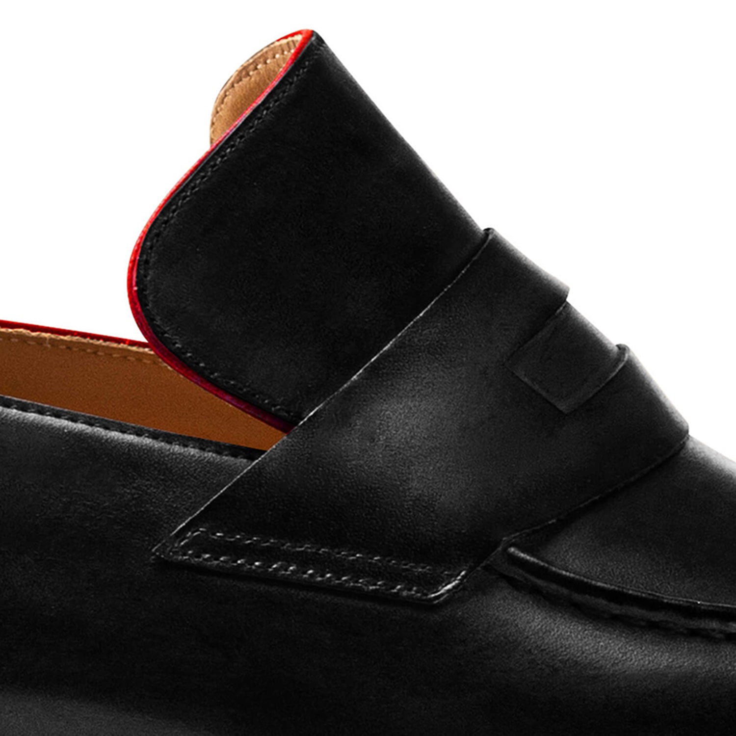 YAWL CALF LEATHER BLACK LOAFERS