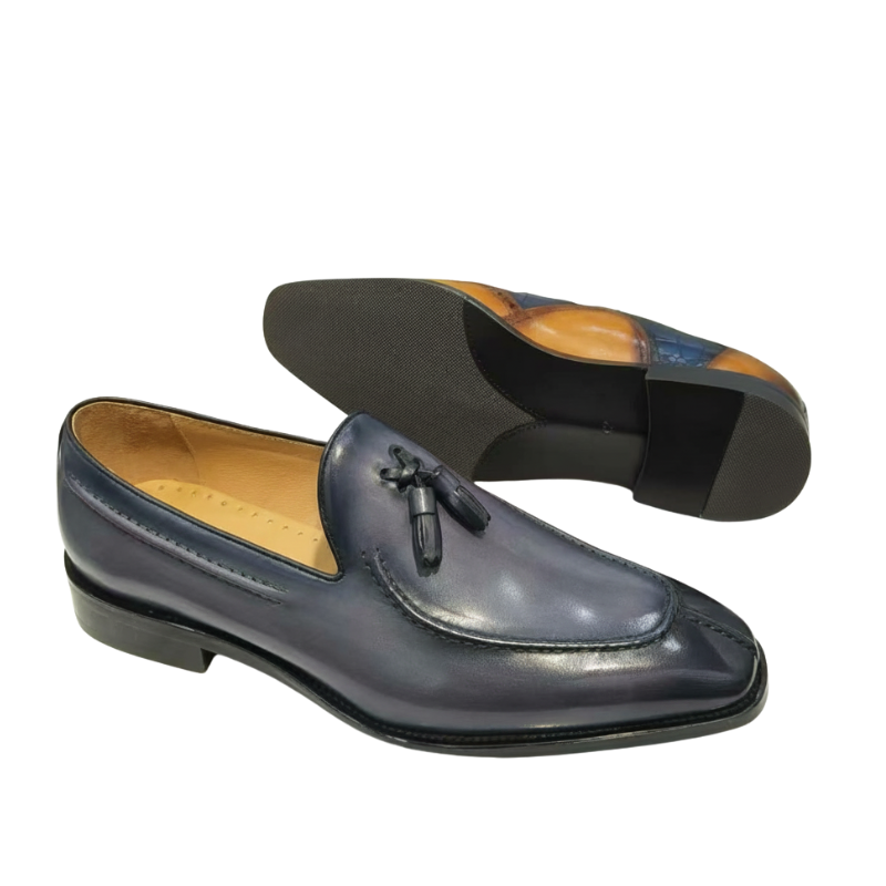 Zenvior Royal Leather Tassel Loafers