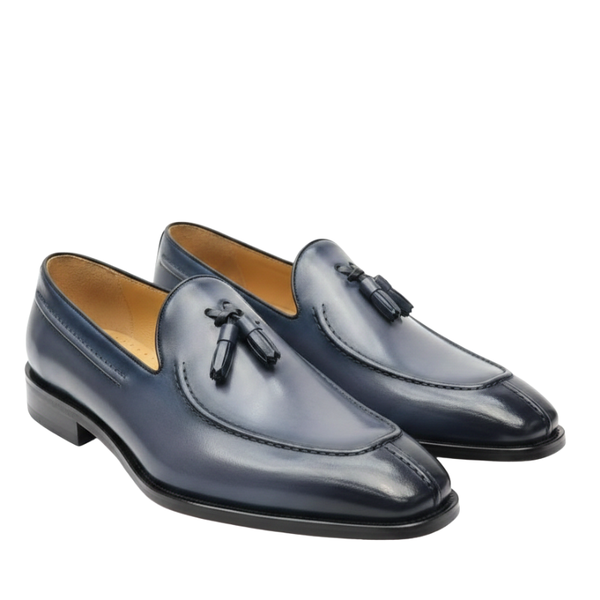 Zenvior Royal Leather Tassel Loafers