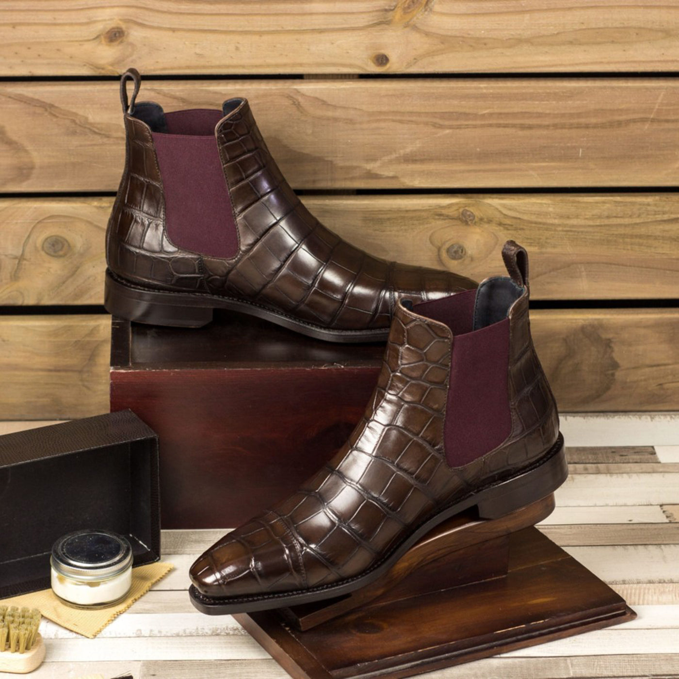 Square Toe Alligator Boots