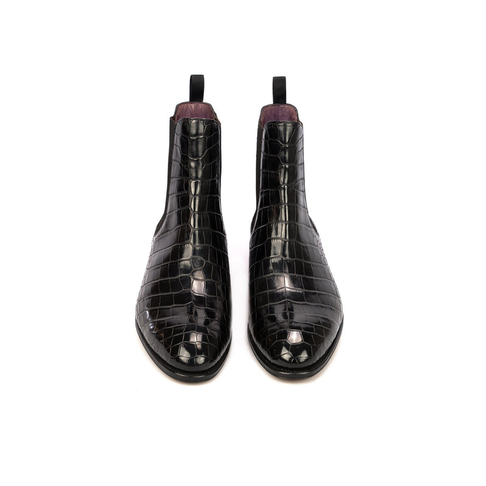 Croco Print High Ankle Boots