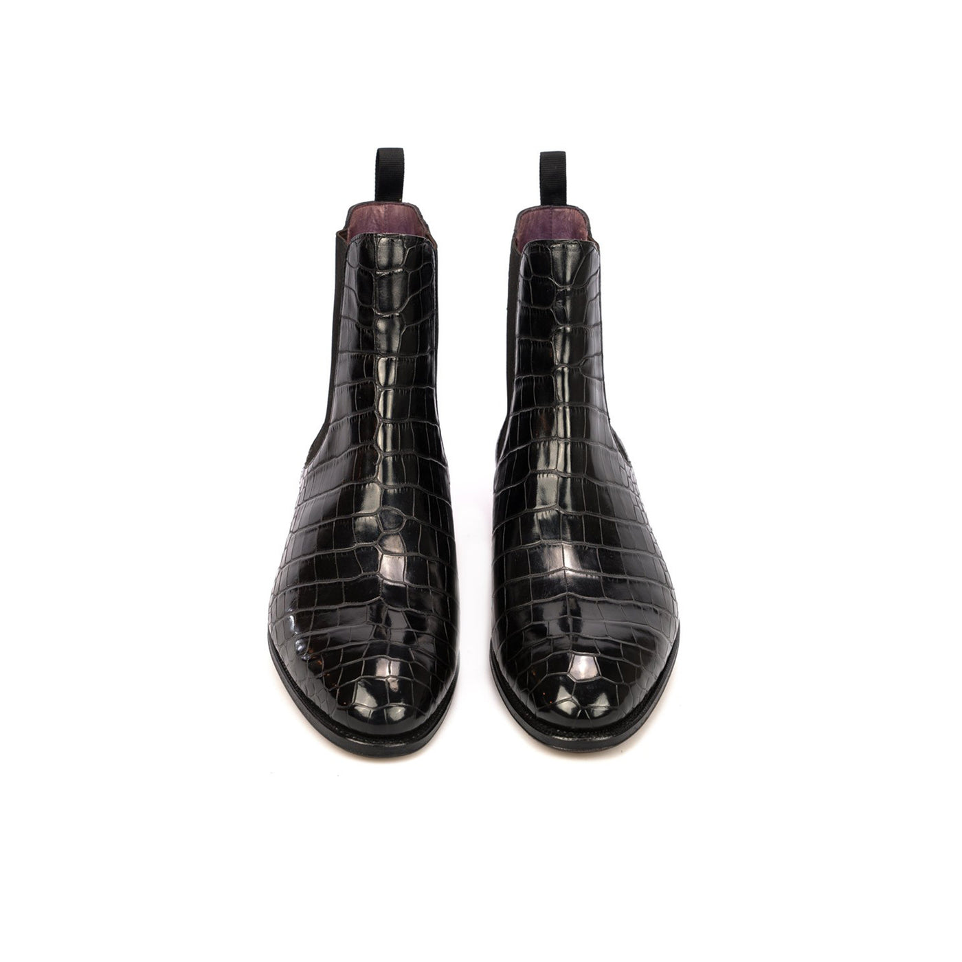 Croco Print High Ankle Boots