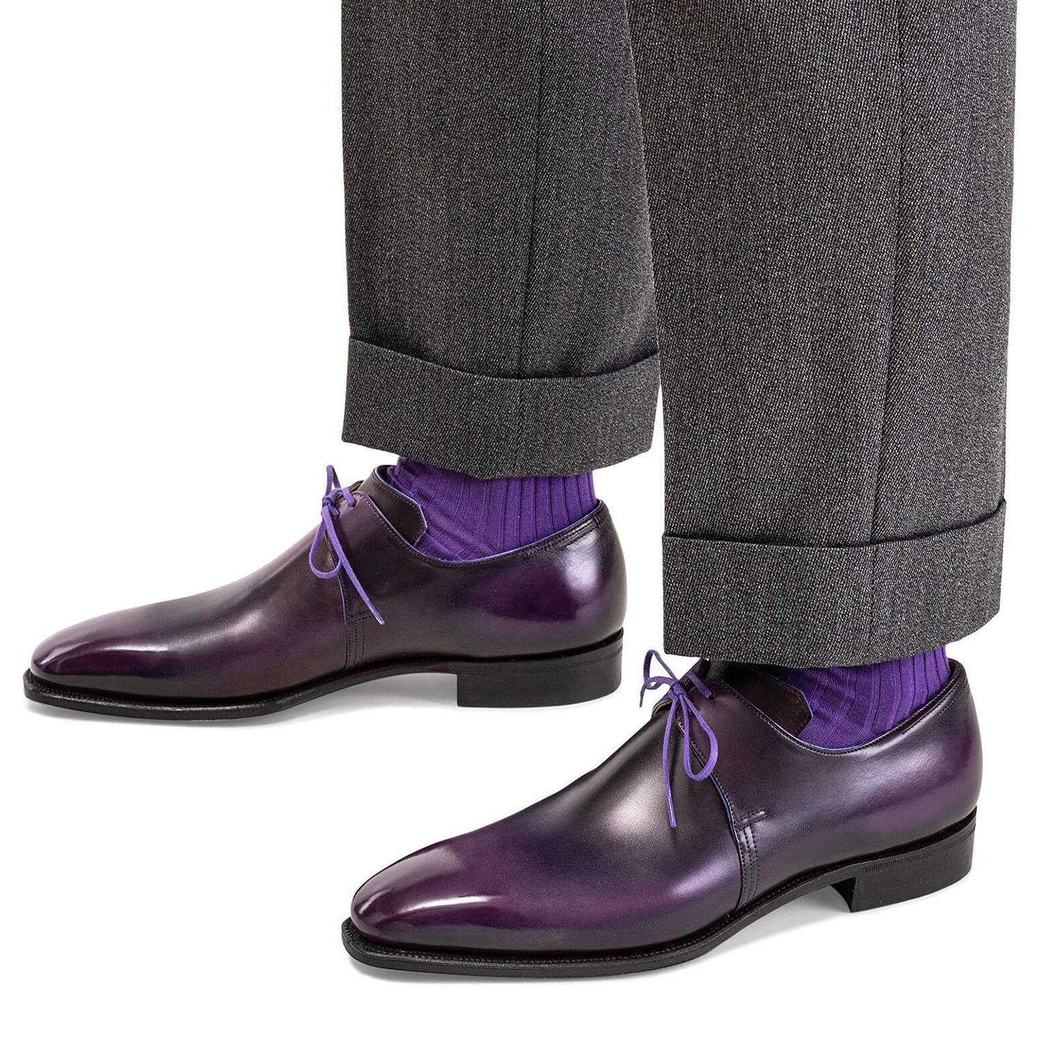 AUBERGINE CALF LEATHER SHOES