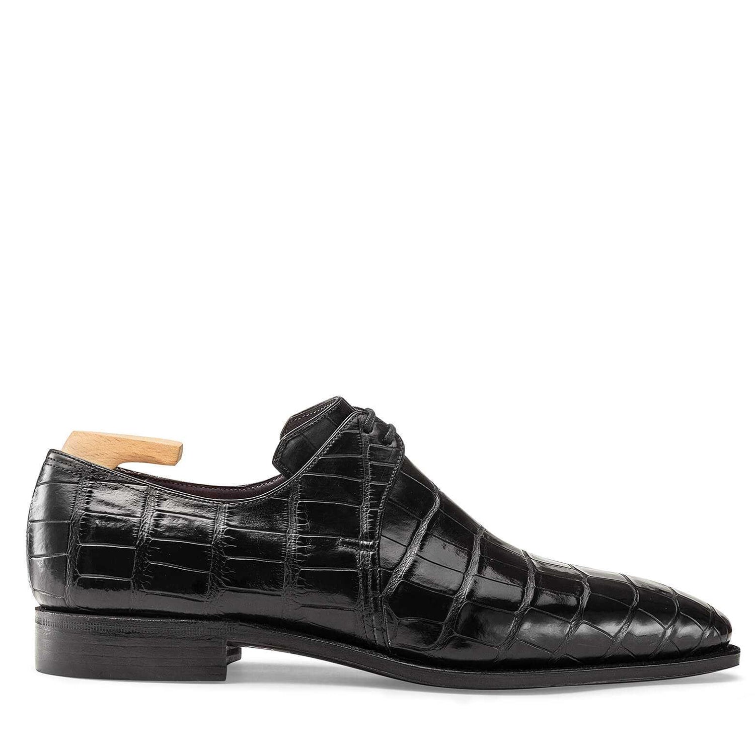 Croco Black Leather Shoes