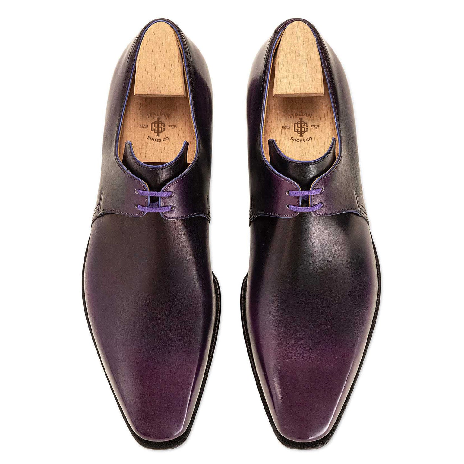 AUBERGINE CALF LEATHER SHOES