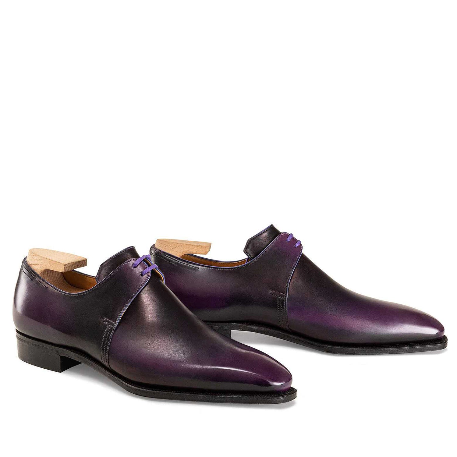 AUBERGINE CALF LEATHER SHOES